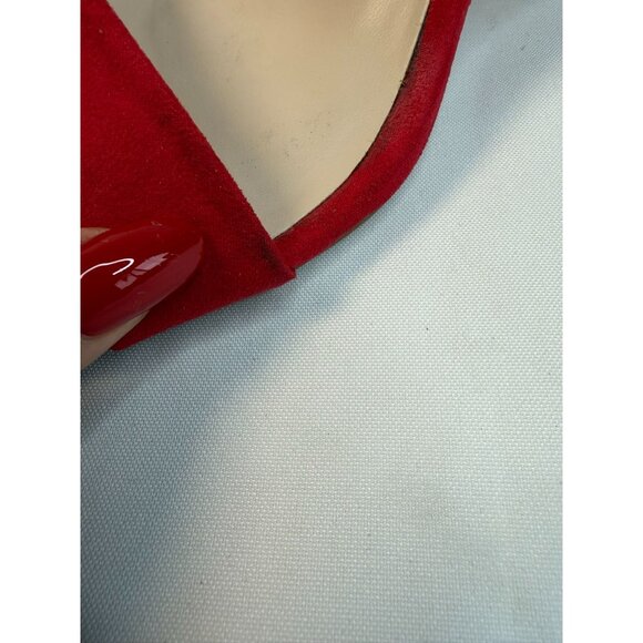 Torrid Two Strap Womens Size 10.5W Red Suede Open Toe Heeled Sandals Shoes - Picture 13 of 16